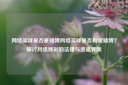 网络买球是否是赌博网络买球是否构成赌博？探讨网络博彩的法律与道德界限